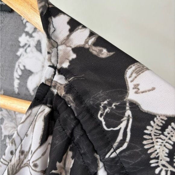 INC Top XL Floral Faux Wrap Cap Sleeve Ruched Crop Boho Chic Festival Coquette - Picture 7 of 12